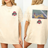 Brutus Buckeye Ohio Snow 2-Sided Unisex Shirt - Ohio State Mascot Winter Tee, OSU Fan Cold Weather Apparel, Buckeye Graphic Gift