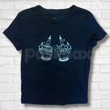 Give ICE The Finger Embroidered Tee – Unisex T-Shirt & Baby Tee, Political Activist Apparel, Bold Statement Shirt