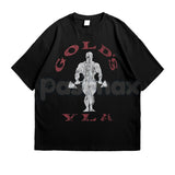 Vintage Gold’s Gym Distressed T-Shirt - Retro Bodybuilding Muscle Beach Tee, Old School Weightlifting Heritage Shirt, 1965 Venice Beach Training Top