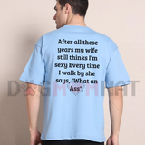 Mens Casual Back Graphic Funny Married Husband T-Shirt