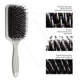 Eagle Fortress Boar Bristle Paddle Brush - Grey