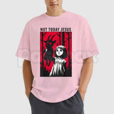Not Today Jesus Baphomet Goat Design T-Shirt – Occult Satanic Goth Graphic Tee, Sarcastic Dark Humor Unisex Esoteric Demon Horns Shirt