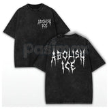 The Resistance Tour: ABOLISH ICE Heavy Metal Tee – Vintage Washed Distressed Streetwear, Radical Activist Graphic Top