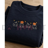 Embroidered Junimos with Pumpkins Cozy Gamer Crewneck Sweatshirt