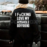 I Love My Boyfriend Sweatshirt | Cute Relationship Jumper | Girlfriend Affection Crewneck | Sweet Couple Gift