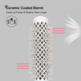 Eagle Fortress XL Ceramic + Ionic Round Hair Brush 0.98 in - Grey