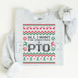Office Ugly Christmas Sweater | Funny Christmas PTO Shirt | All I Want Xmas PTOer Gift | Coworker Work Gift Exchange Jumper