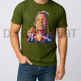 Color Geometric Macklemore Portrait Signature Print T-Shirt – Retro Pop Art Unisex Tee