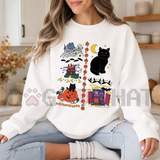 Vintage 90s Halloween Haunted House Fleece Crewneck Sweatshirt