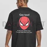 Funny Gay Test Spiderman Meme Graphic Tee - Funny Ironic Soft Cotton Unisex Pop Culture T-Shirt
