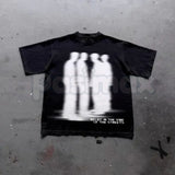 "Virtual Shadow" Street Atmosphere Graphic T-Shirt – Urban Shadow Character Streetwear Tee, Premium 100% Cotton High-Concept Cyber Top, Soft Lived-In Heavyweight Noir Aesthetic Shirt, Made in USA