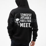 "I'M THE NICEST AS*HOLE YOU'LL EVER MEET" Funny Hoodie – Sarcastic Slogan Pullover, Blunt Humour Streetwear Sweatshirt, Unisex