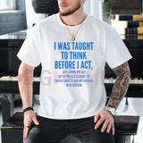 Pause & Reflect Tee – Funny "Think Before I Act" Women's Casual Graphic Shirt
