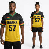 Ghana 57 Number Colorblock Mesh Eye Tee – American Retro Casual Style Sportswear for Men & Women