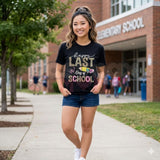 "Happy Last Day Of School" Leopard Graphic T-Shirt – Trendy 2026 Teacher & Student Keepsake Tee, Remastered Heavy Cotton Animal Print Top, Soft Lived-In Heavyweight School Spirit Shirt, Made in USA