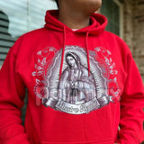 Virgen Mary Hoodie – Blessed Mother Religious Graphic Pullover, Catholic Faith Apparel & Unisex Devotional Wear