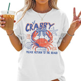 Comfort Colors® "If Crabby" Retro T-Shirt – Funny Sarcastic Women's Graphic Tee, Trendy Coastal Aesthetic Shirt, Humorous Nautical Gift for Her
