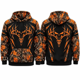 Highland Holly Hoodie – Leaf Camo Deer Antler Skull Graphic Pullover