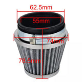 2pcs Hipa 54mm Air Filters Chrome Cone for Suzuki GS1000 GS750 GT550 GS700 GS850 Kawasaki Yamaha Honda