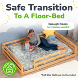 Full-Size Montessori Floor Bed with Strong Slatted Frame