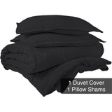 3-Piece Set: Royale Double Brushed Duvet Covers Set With Button Closure & Corner Ties