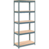 Global Industrial 5 Shelf Standard Duty Boltless Shelving Starter 36Wx12Dx60H Wood Deck Usa