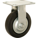 Global Industrial™ Heavy Duty Rigid Plate Caster 5 Mold-On Rubber Wheel 350 Lb. Capacity