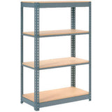 Global Industrial 4 Shelf Standard Duty Boltless Shelving Starter 36Wx18Dx60H Wood Deck Usa