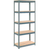Global Industrial 5 Shelf Standard Duty Boltless Shelving Starter 36Wx18Dx96H Wood Deck Usa