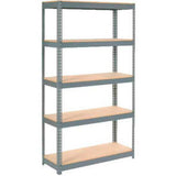 Global Industrial 5 Shelf Standard Duty Boltless Shelving Starter 48Wx18Dx84H Wood Deck Usa