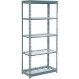 Global Industrial 5 Shelf Standard Duty Boltless Shelving Starter 36Wx12Dx84H Wire Deck Usa