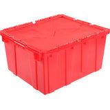 Global Industrial Plastic Attached Lid Shipping & Storage Container 23-3/4X19-1/4X12-1/2 Red