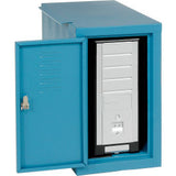 Global Industrial Cpu Enclosed Side Car Cabinet 12W X 22-1/2D X 21-1/2H Blue
