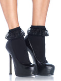 Anklet W/Lace Ruffle O/S Black