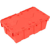 Global Industrial Plastic Attached Lid Shipping & Storage Container 19-5/8Lx11-7/8Wx7H Red