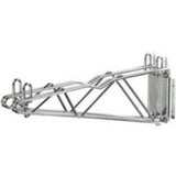 Nexel® Silver Epoxy Fixed Double Shelf Wall Mount Bracket 24D