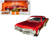1967 Chevrolet Impala SS #67 Golden Ruby Red with Gold Stripes Bigtime Muscle 1/24 Diecast Model Car by Jada