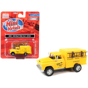1955 Chevrolet Utility Truck Yellow Song Co. Refrigeration And Heating 1/87 (Ho) Scale Model By Classic Metal Works