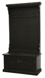 Rustic Hall Tree Top & Plain Base In Rustic Antique Black