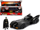 Model Kit Batmobile Matt Black with Batman Diecast Figurine Batman (1989) Movie Build N Collect 1/24 Diecast Model Car by J