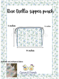 Carson and Friends Zipper Pouch- Blue Rose Trellis