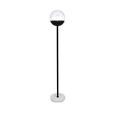 Living District Indoor Modern Home Decor Bright Eclipse 1 Light Black Floor Lamp With Clear Glass