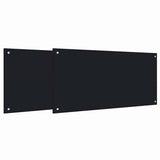 vidaXL Kitchen Backsplash 2 pcs Black 39.37 x 19.69 in Tempered Glass