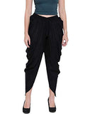 DIGITAL SHOPEE Women Stylish Dhoti Pants Salwar Bottom Wear for Girls/Womens/Ladies (Medium, Black)