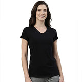 Enamor Essentials E067 Basic Slim Fit Tee For Women,Jet BlackApparel,S