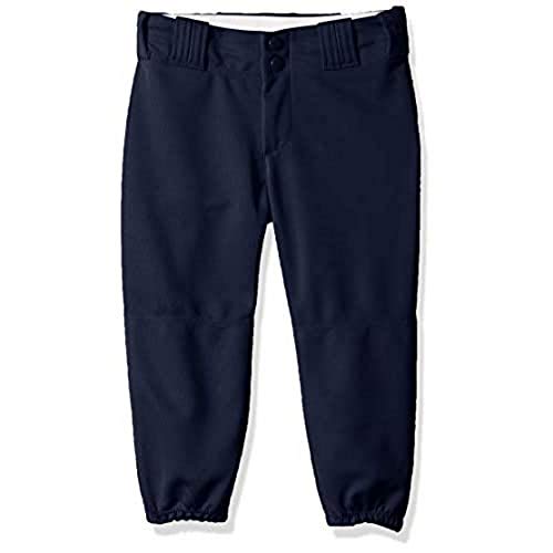 Alleson Athletic Girls Medium (23-25,, W) Athletic Fast Pitch Softball Belt Loop Pants, Navy