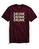 Adro Men'S Drink Drank Drunk Printed T-Shirt (M, Maroon)