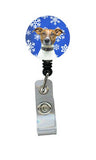 Carolines Treasures KJ1176BR Winter Snowflakes Holiday Jack Russell Terrier Retractable Badge Reel for Nurses ID Badge Holder w