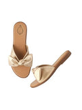 Shoetopia Golden Bow Elegance Flat Slippers For Women & Girls /Eu36,Golden,3,B0F6TM8C5G