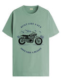 Adro Men'S Royal Bike Design Printed 100% Cotton T-Shirt - Regular Fit, Printed T-Shirts For Men (Rn24-Ryl-Pt_Pista_M)